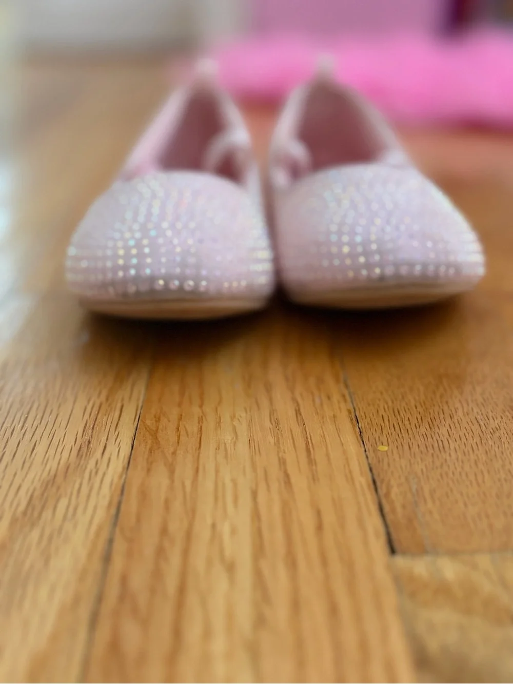 Barbie Light Pink Rhinestone Mary Jane Flats
